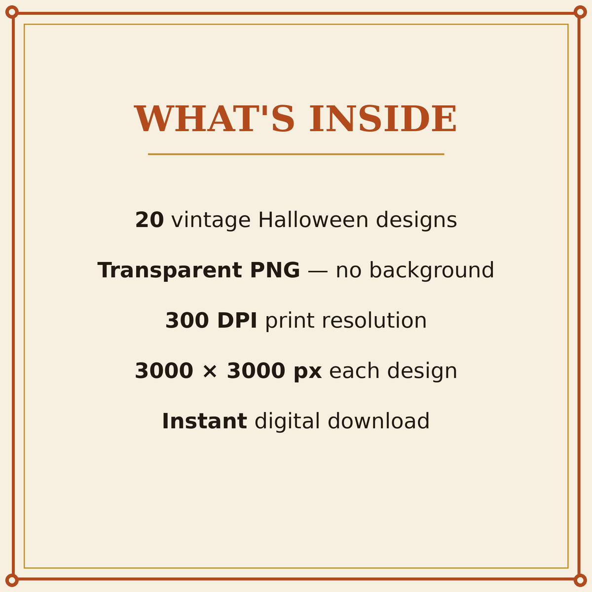 Retro Vintage Halloween PNG Bundle – 20 Designs