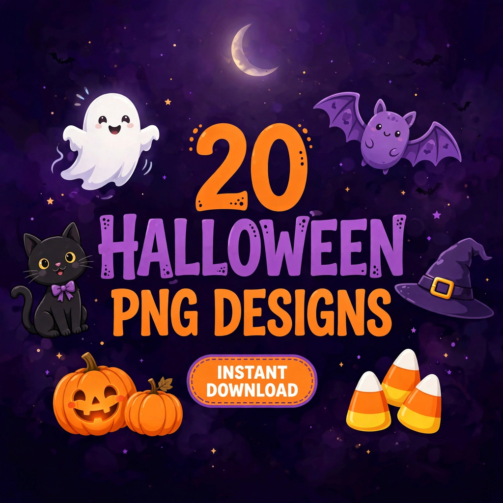 Spooky Cute Halloween PNG Bundle — 20 Designs