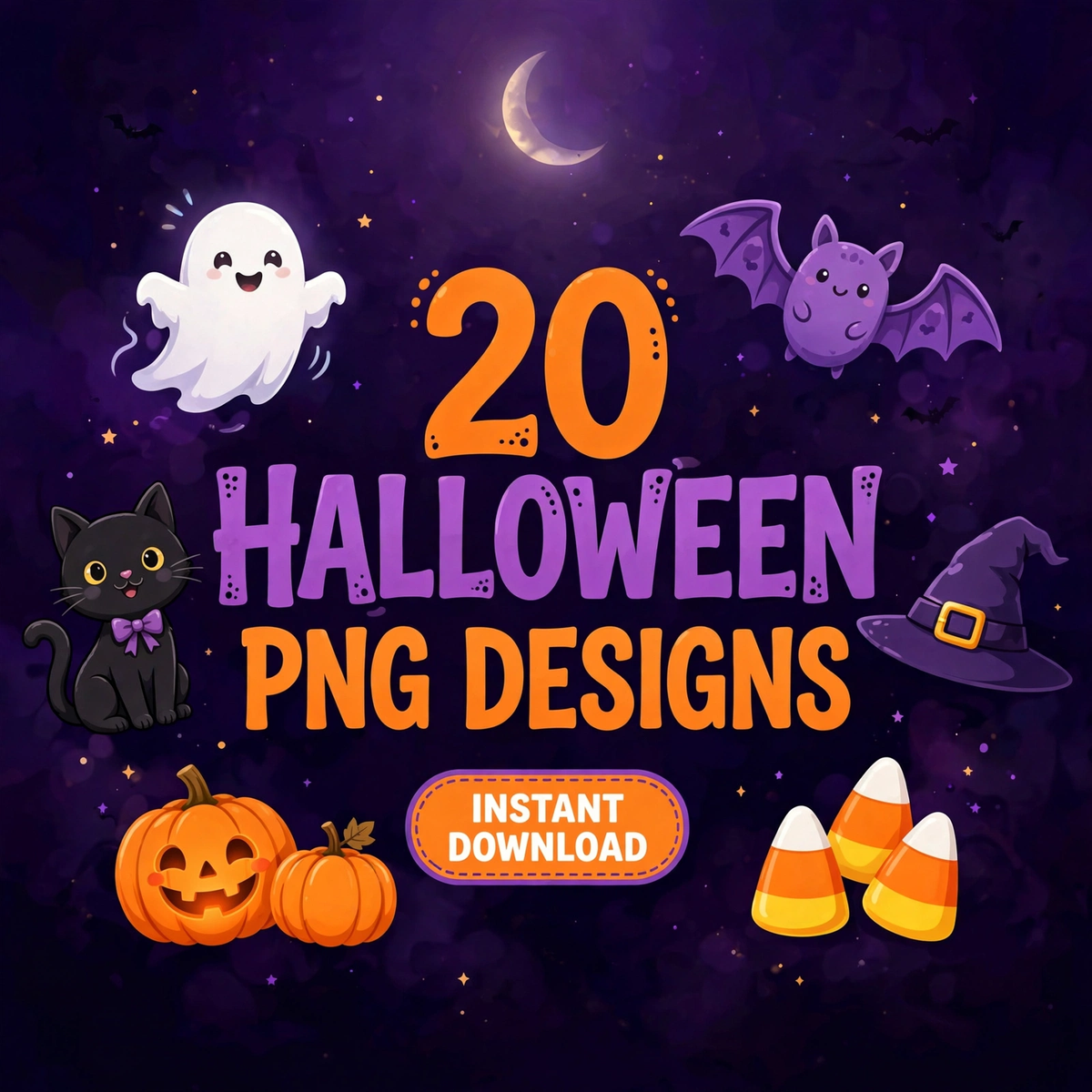 Spooky Cute Halloween PNG Bundle — 20 Designs