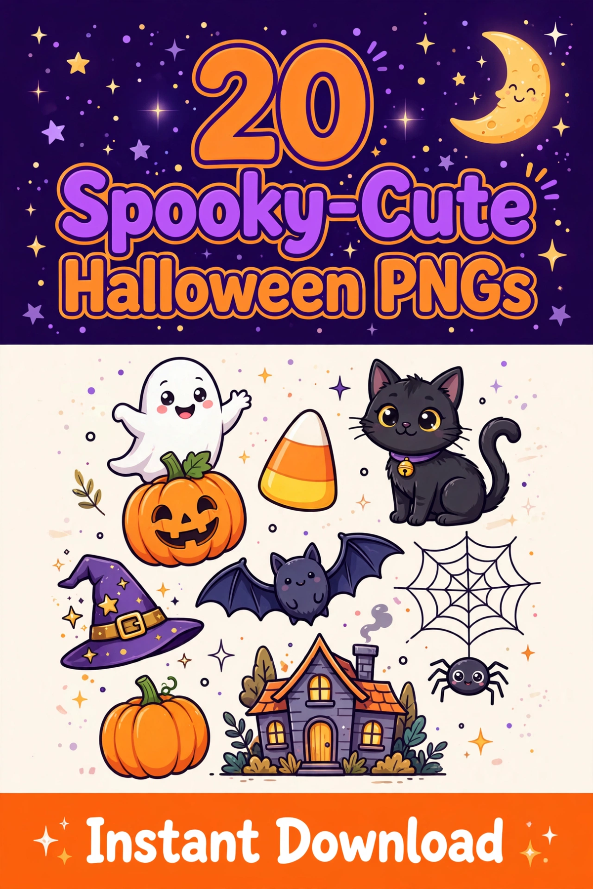 Spooky Cute Halloween PNG Bundle — 20 Designs