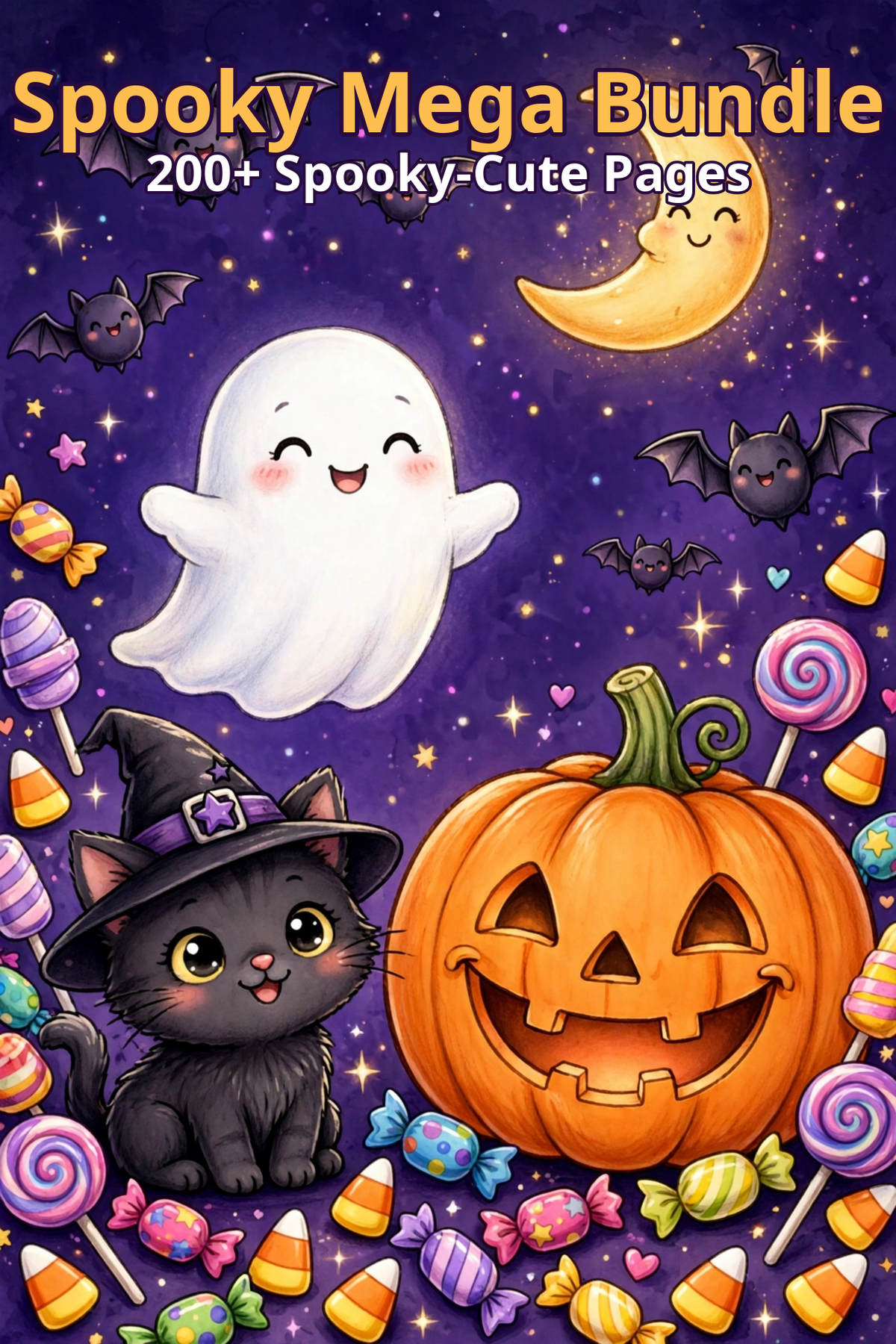 Spooky Mega Bundle — 200 Halloween Coloring Pages + 2 Free Bonuses