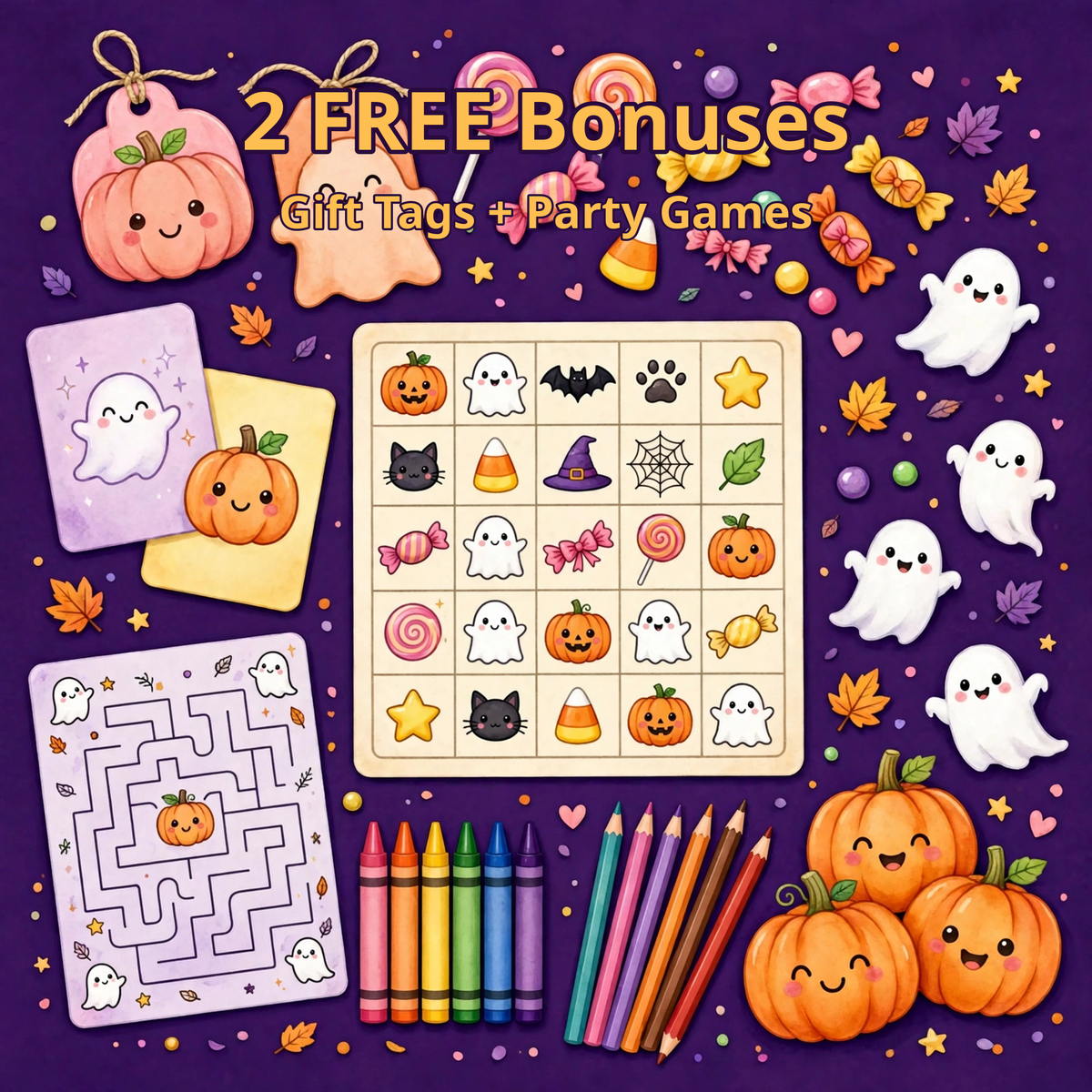 Spooky Mega Bundle — 200 Halloween Coloring Pages + 2 Free Bonuses